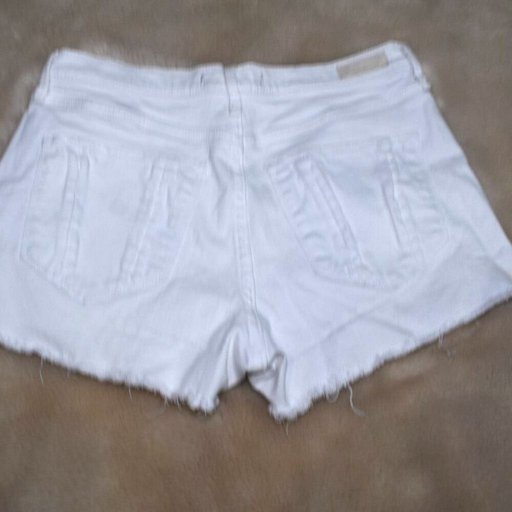 Abercrombie White Cut Off High Rise Denim Shorts Size 2 Distressed Casual - Picture 11 of 15